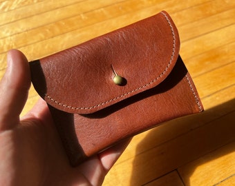 Whiskey/Cognac Leather business card holder/ business card case / Credit card holder wallet / Genuine leather / Handmade