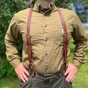 Whiskey Button Suspenders with Durable Elastic on the back Wedding Suspenders Rustic Handcrafted Men's Suspenders Groomsmen Suspenders image 8