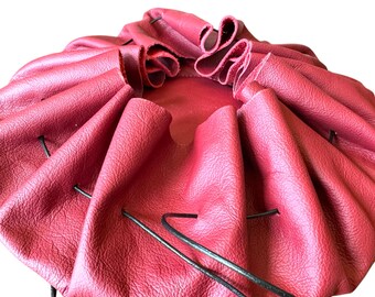Handmade Red Leather Dice Bag & Rolling Mat: RPG, Jewelry, Coins
