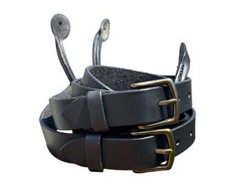 Handmade Leather Button Suspenders: Western Style, Solid Brass Hardware