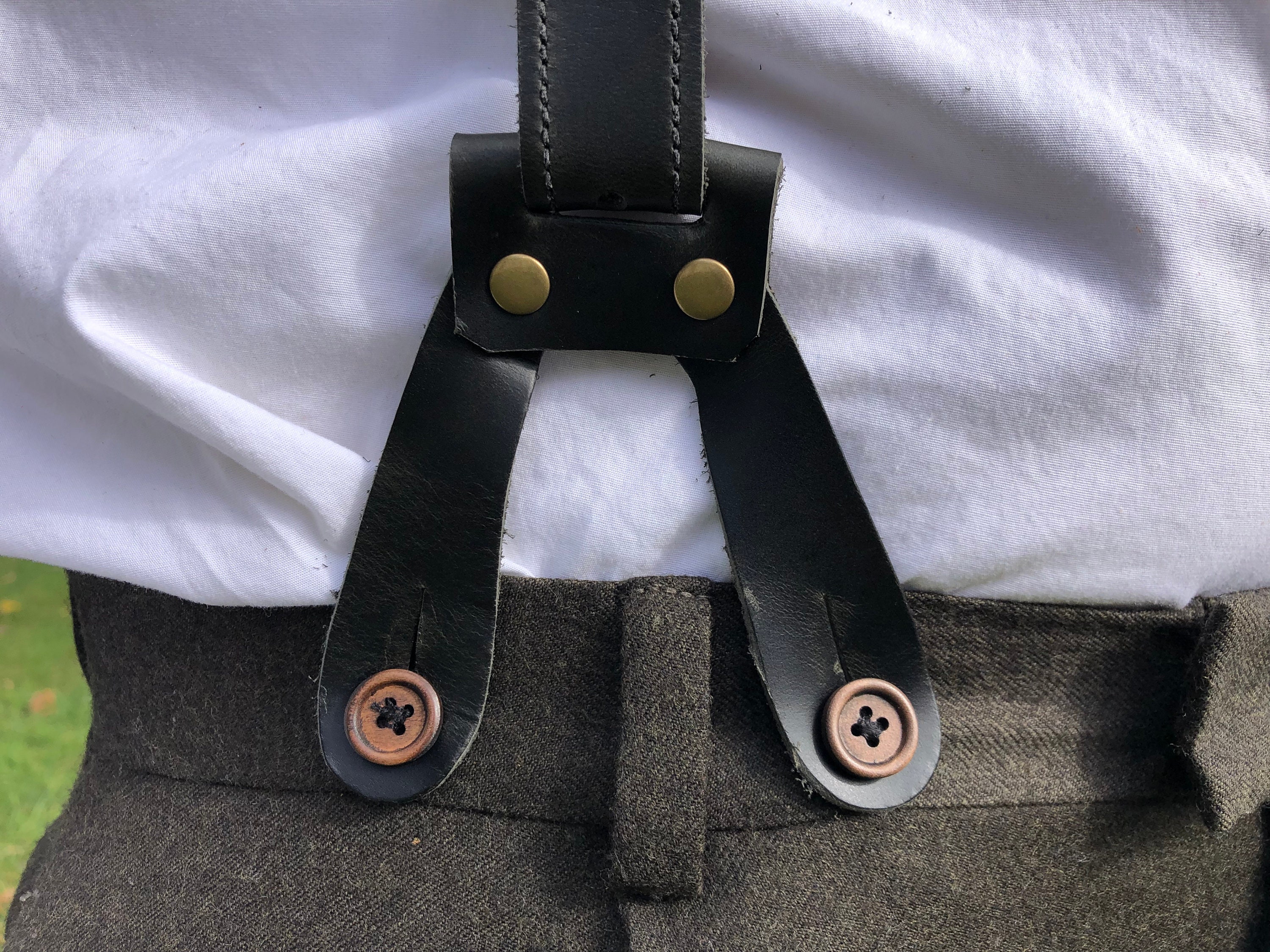 Handmade Leather Button Suspenders, Groomsmen Gift, Y Back Design - Etsy