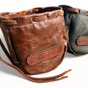 Personalisierter kleiner Leder Geldbeutel - Vintage Stil - Mittelalter Beutel - Handgemacht - Langlebiger Lederbeutel - Ledertasche - Spiel Beutel