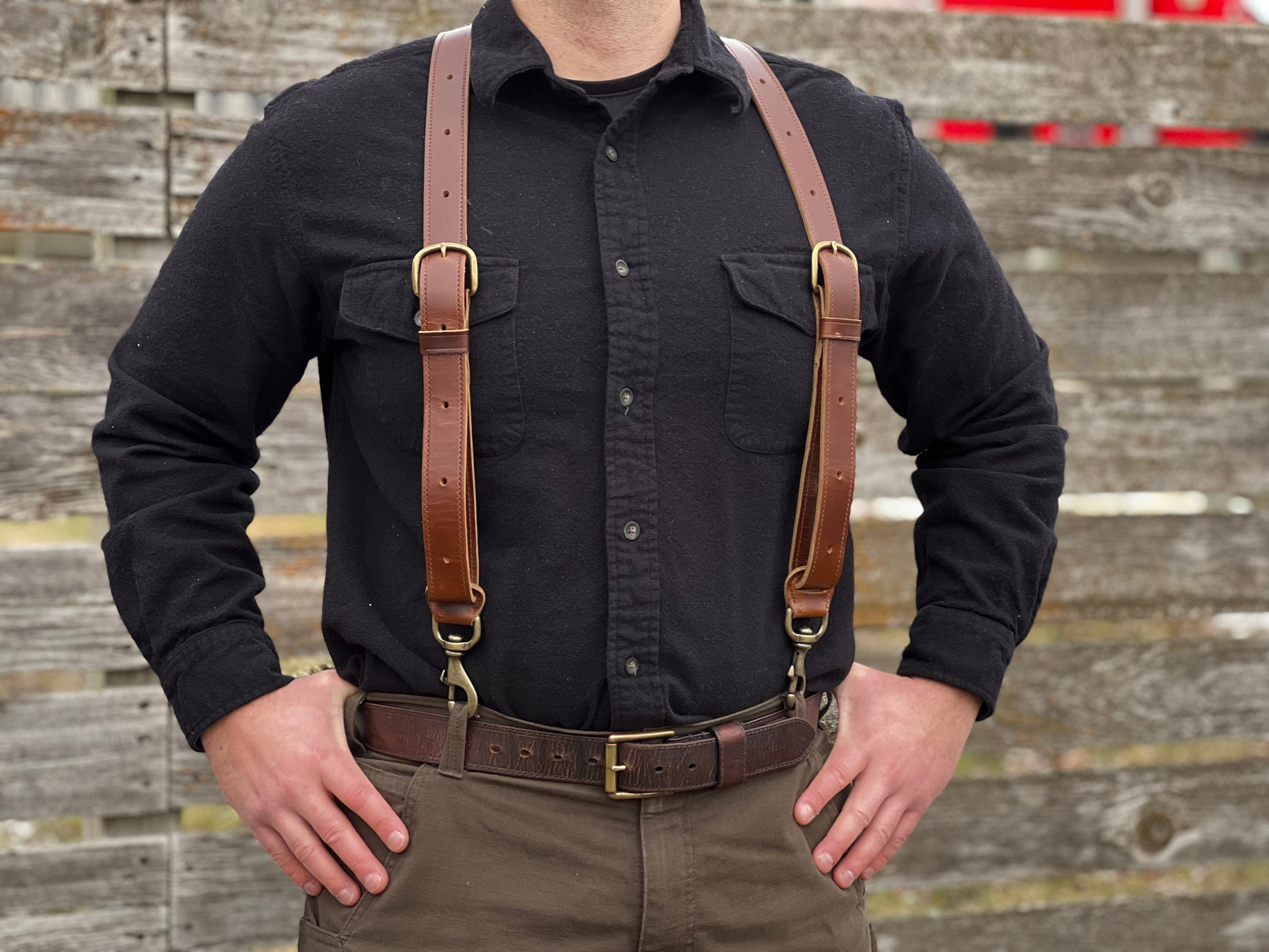 Leather belts/suspenders blog.knak.jp