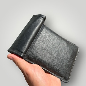Handmade Black Leather Faraday Bag: 5G/RFID/EMF Blocker