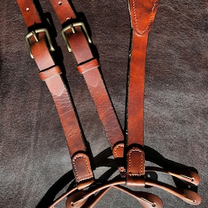 Nocona® Men's Brown Leather Suspenders-Made in USA