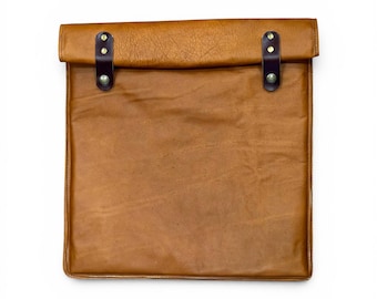 Bolsa Faraday de cuero hecha a mano, estuche organizador para dispositivos electrónicos con protección RF.
