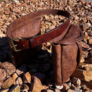 Sportsman Shooting Leather Bag | Leather Hunting Bag with Belt | Durable Belt | Large Bag | Genuine Leather Outdoors Bag Rugged Belt Pouch