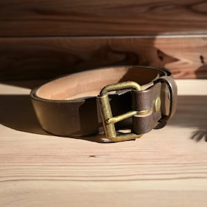 1.5&quot; Casual Handmade Leather Belt - Dress Work Belt - Vintage Aged Leather Belt - Gift for Him - Groomsmen Wedding Belt - Durable Belt Men