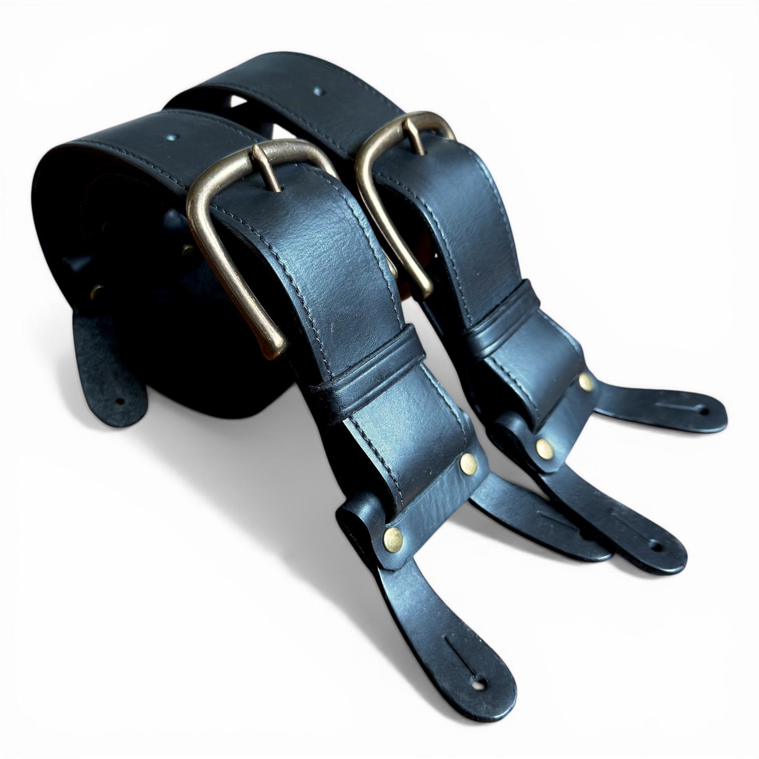 Handmade Dark Brown Leather Button Suspenders: 1.5 Inch Wide Vintage ...