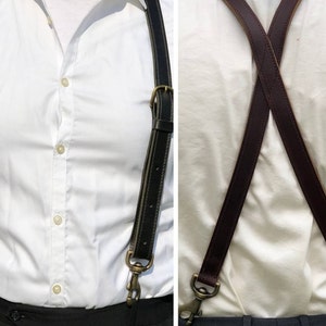 X Shape Wedding Men Suspenders - Snap Suspenders - Men's Leather Button Suspenders - Groomsmen - Vintage Suspenders - Crossed Suspenders