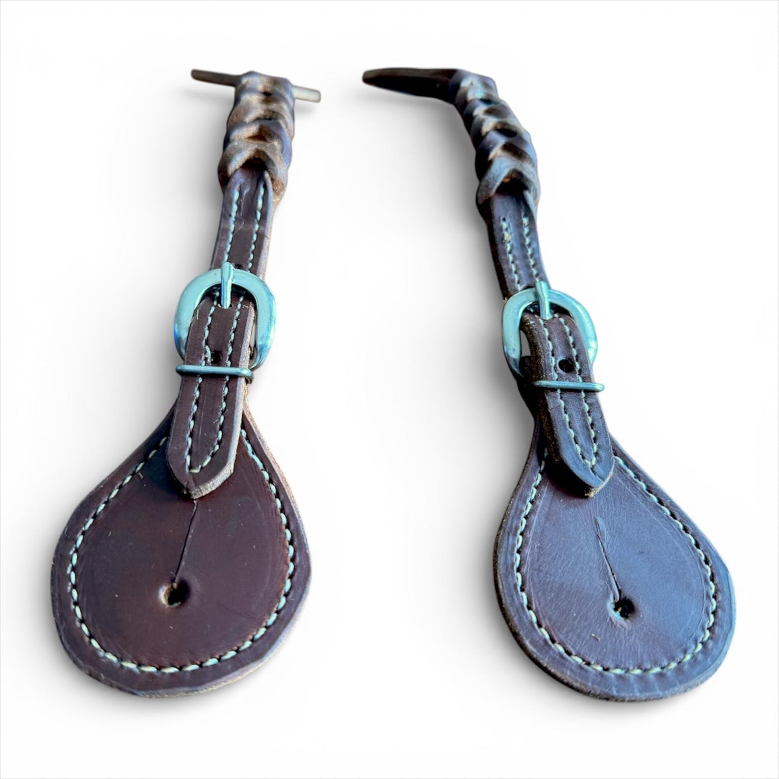 Spur Set Leather Spur Straps – Western Cowboy Horse Tack – Handmade Braided Spur ...