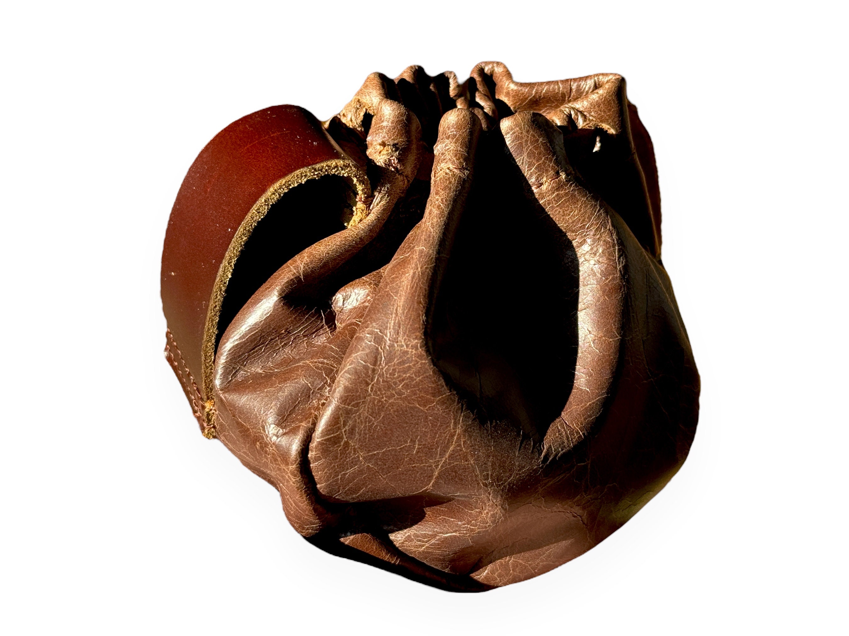Brown Leather Pouches With Belt Loop, Coin Pouch, Leather