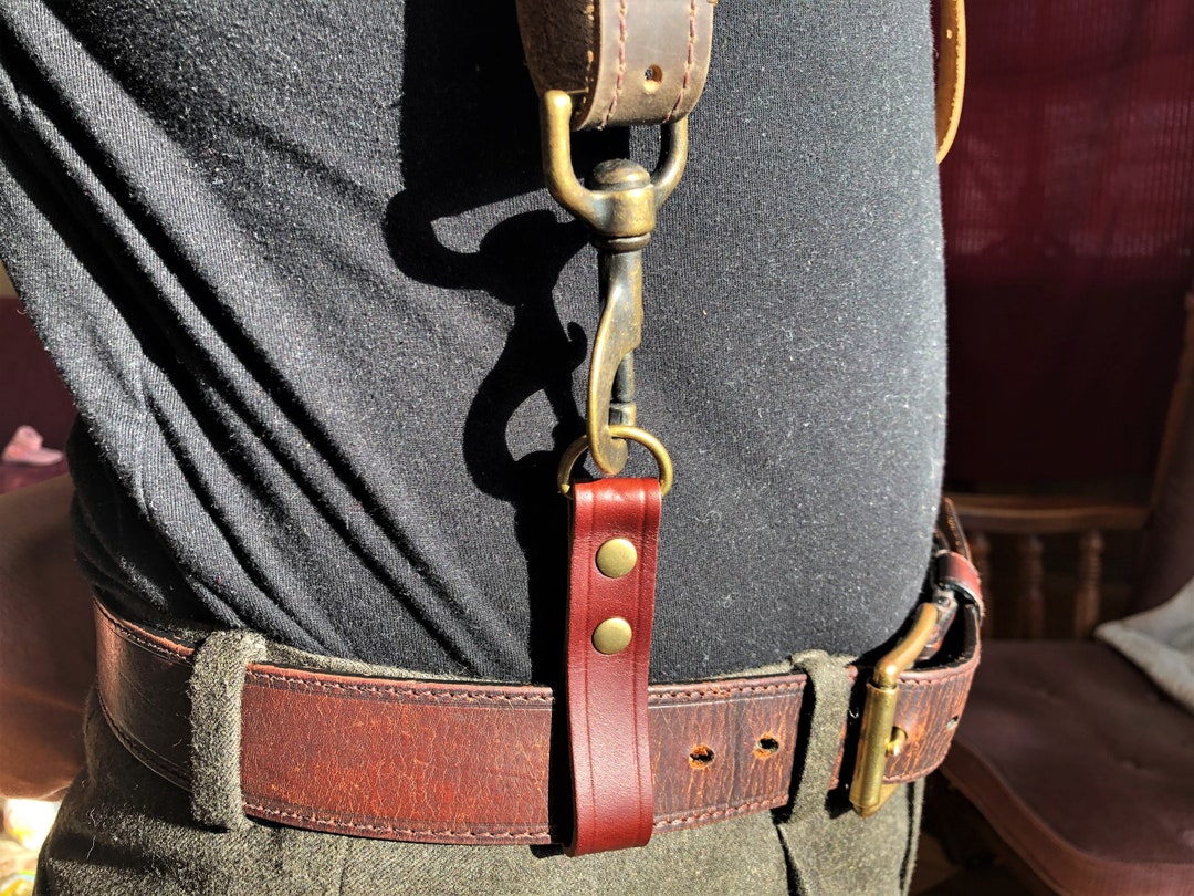 Heavy Duty Leather Suspender Loop Attachment / Tool Belt Strap