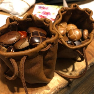 Mini Leder Beutel im Vintage Stil - Mittelalter Beutel - Handgefertigter Beutel - Langlebiger Leder Beutel - Kordelzug Ledertasche - Leder Beutel
