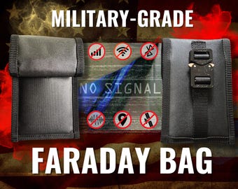 Sac Faraday fait main pour téléphone, tablette, passeport, cartes RFID, porte-clés et rangement pour appareils électroniques