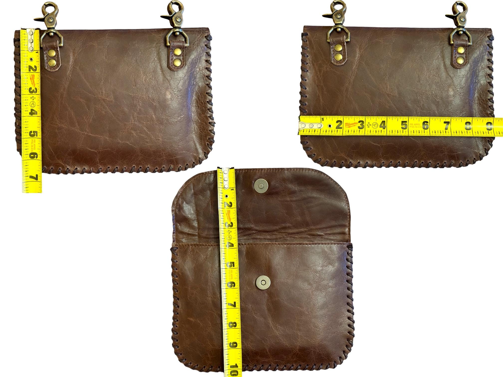 Women’s Brown Leather Hip Clip Bag | Western Fanny Pack with Fringe | Phone Holster, Leather Saddle Bag, and Cowboy Festival Waist Bag