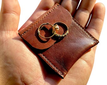 Handmade Leather Ring Holder: Travel Jewelry Pouch