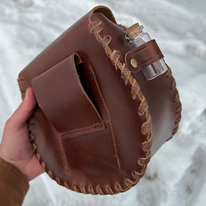 Handmade Tooled Leather Purse: Boho Hippie Handbag
