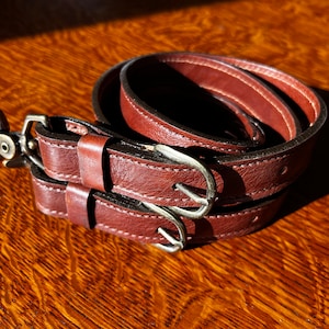 Handmade Leather Snap Suspenders: Whiskey Cognac, Groomsmen Gift