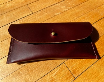 Redwood Leather business card holder/ business card case / Credit card holder wallet / Genuine leather / Handmade