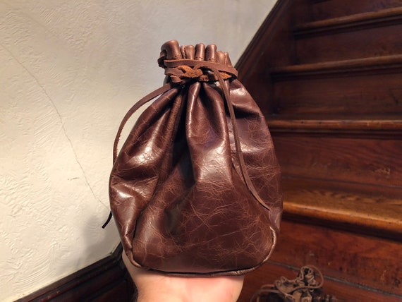 Hide & Drink, Medieval Drawstring Coin Pouch Handmade from Full Grain Leather (Swayze Suede, S)