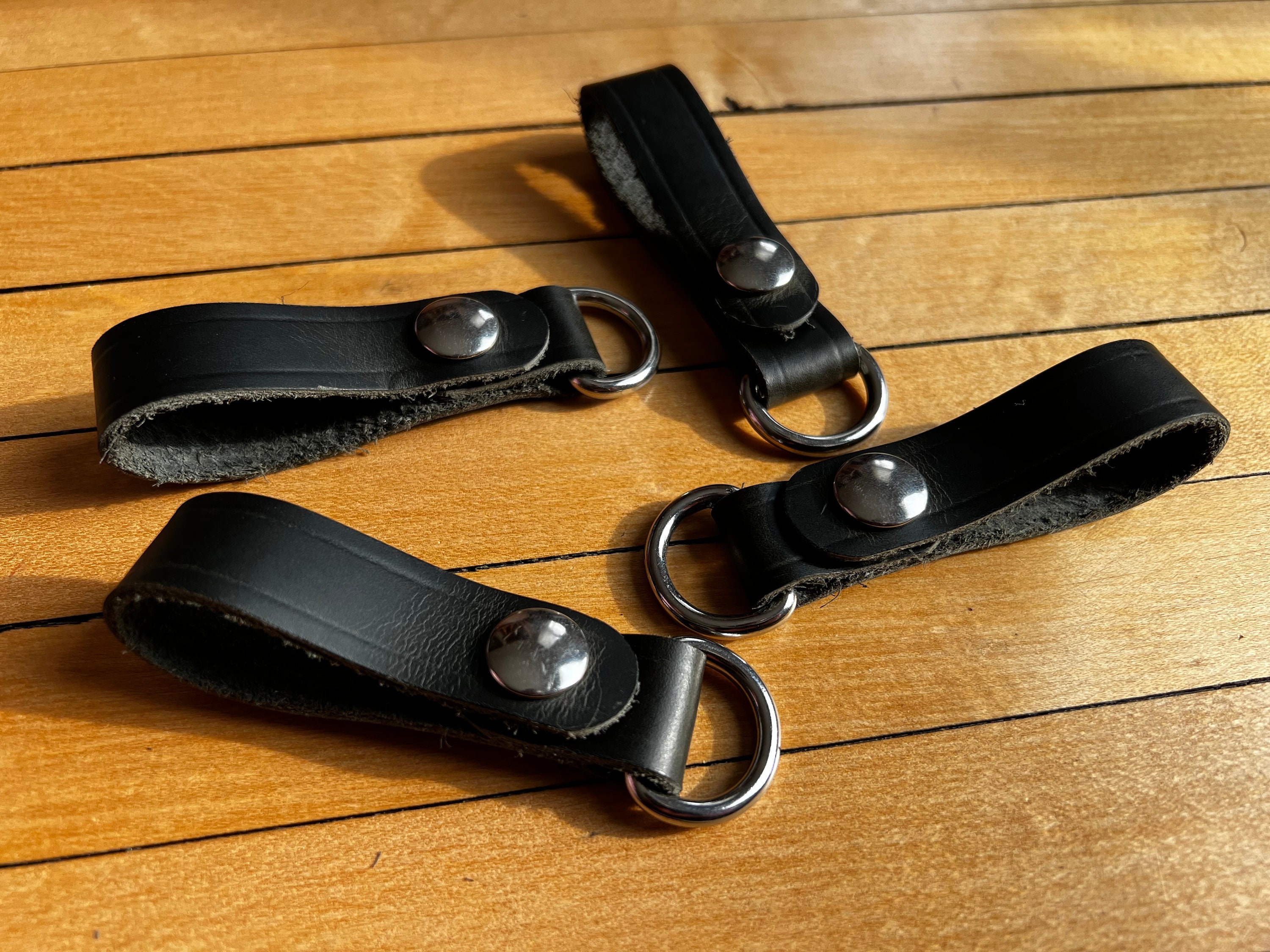 Utility Strap Full Grain Leather 25mm 1 Wide Heavy Duty Nickel