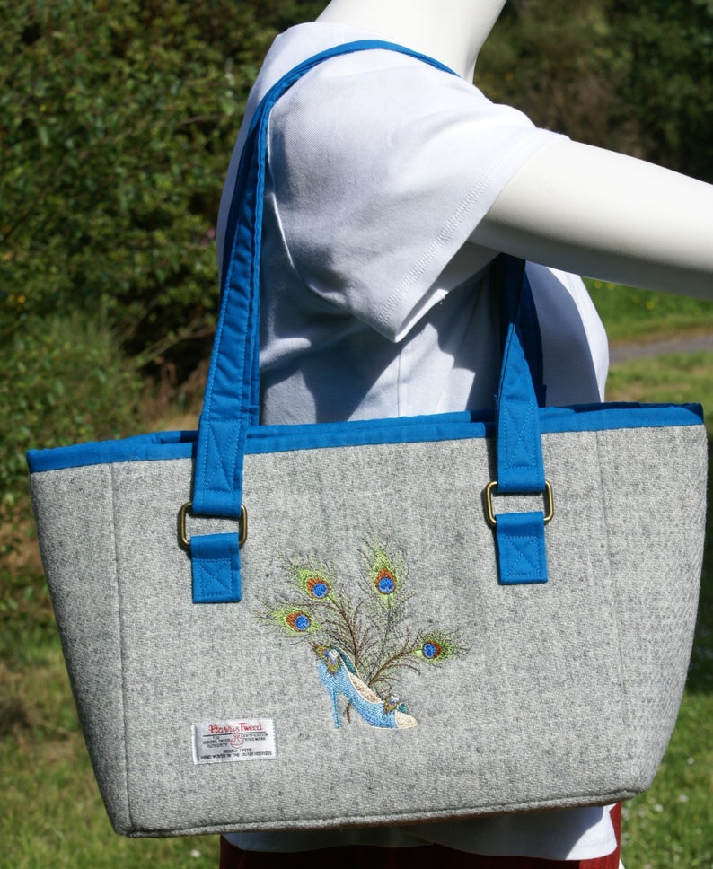 Peacock and Shoe Harris Tweed Tote