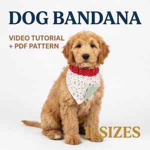 リバーシブルシュシュ付き犬用バンダナの型紙｜初心者向け簡単PDF型紙＋動画