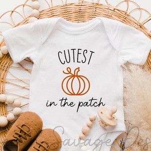 Cutest Pumpkin in the patch Onesie®, Halloween onesies®, Fall bodysuit, Baby Shower Gift, Gender neutral Onesie®, Newborn clothing