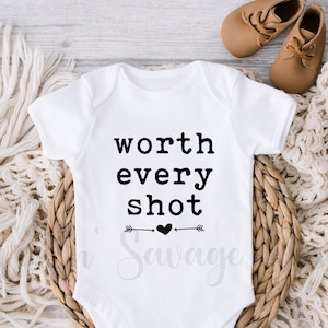 IVF Onesie® , Worth every shot, Pregnancy Announcement, Gender Neutral Onesies®, Baby shower gift, Newborn Bodysuits