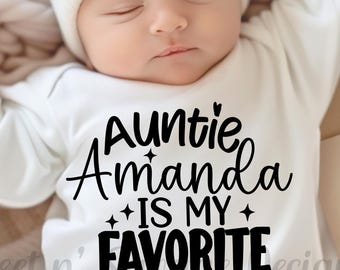 Personalized Aunt Onesies®, Auntie Baby onesie®, Gift for Baby from Aunt, Aunt name onesies®,  New Auntie gift, Funny Baby Bodysuit