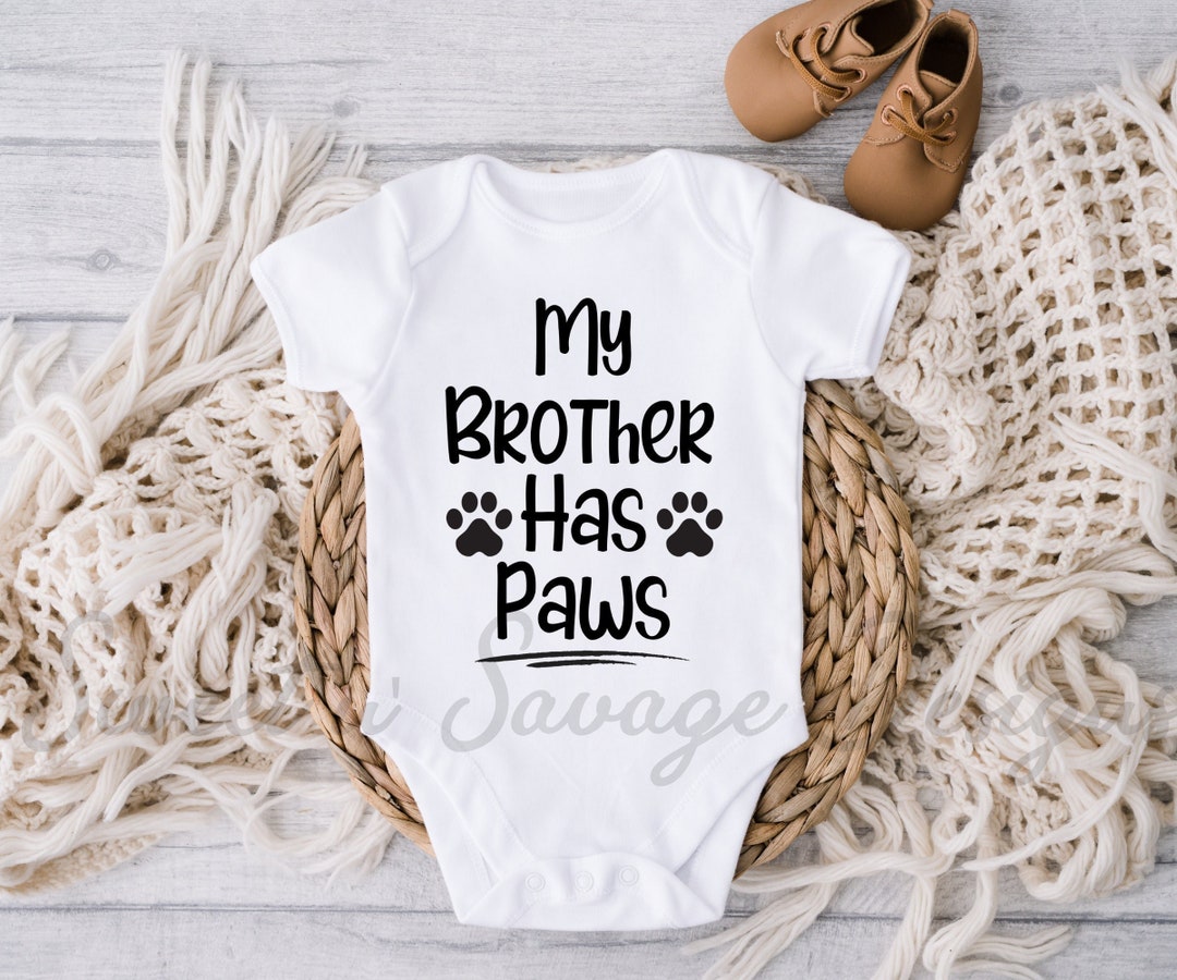 My Brother Has Paws Onesie®, Dog Onesies®, Baby Shower Gift, Newborn