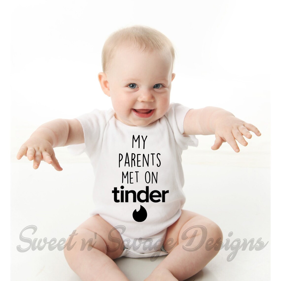 Funny Baby Onesies® My Parents Met on Tinder Onesie Baby Etsy