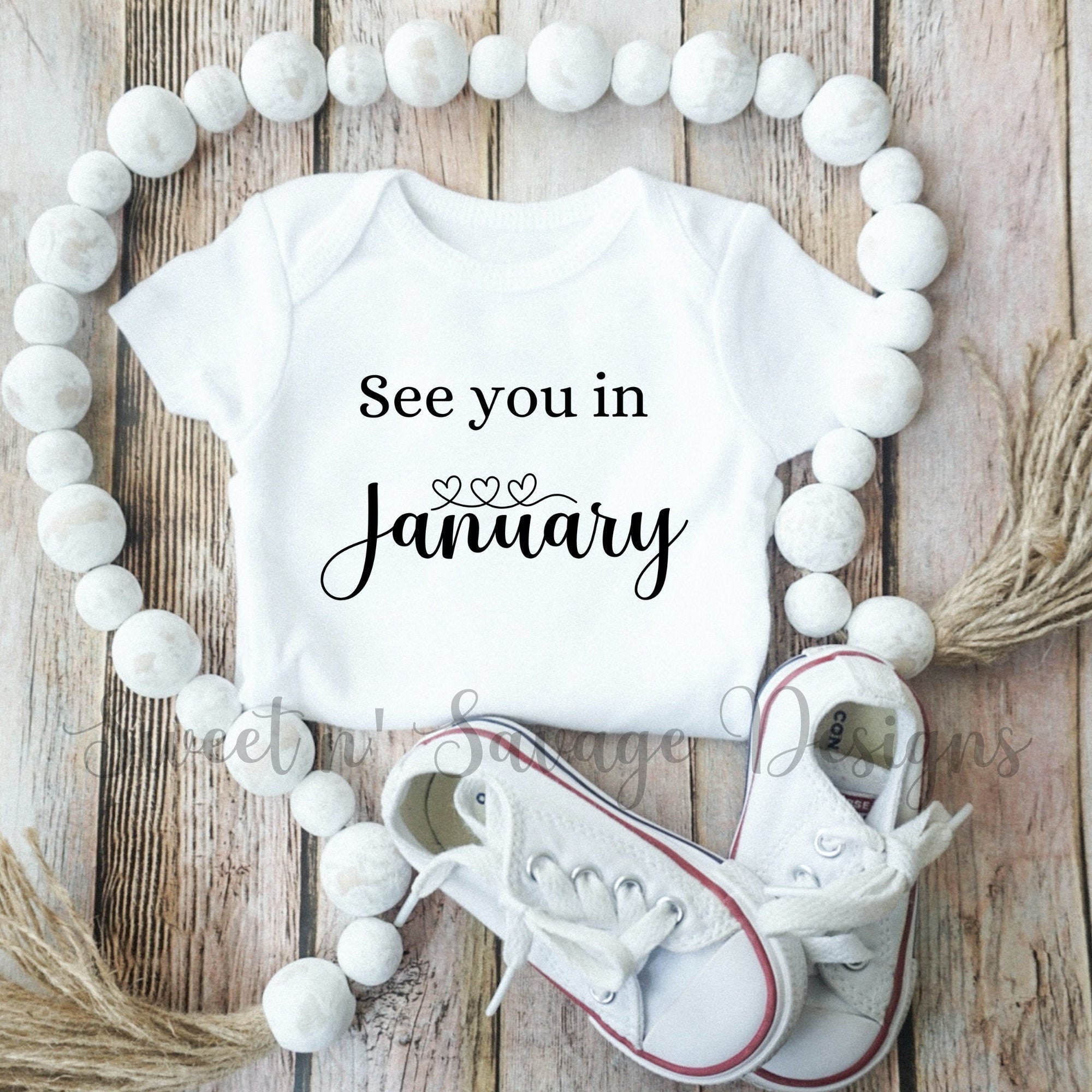 See you in January Onesie® Pregnancy Announcement onesie® Etsy