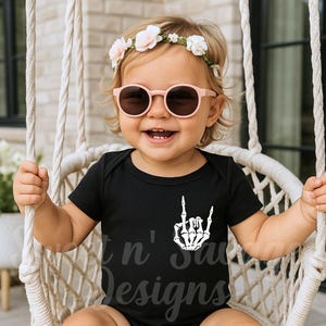 Rock on onesie®, Skeleton hand onesies®, Baby shower gifts, Goth Punk onsie®, emo baby, black infant bodysuits, Rock themed baby shower gift