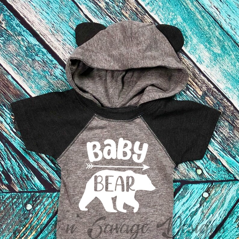 Baby Bear Bodysuit With Ears Newborn Baby Bear Hooded Ear Etsy