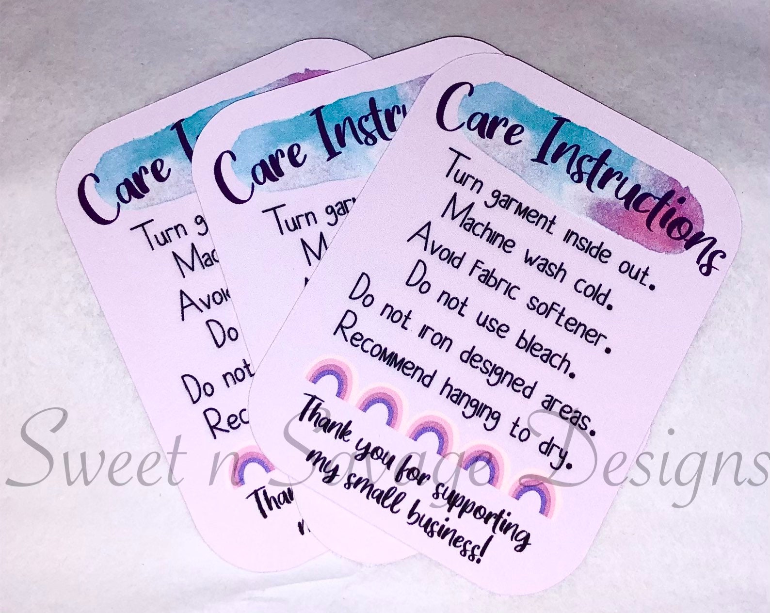 READY to PRINT Shirt Care Instructions Care Cards Hang Dry - Etsy