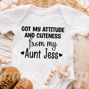 Got My Attitude From My Aunt Baby Onesie®, Funny Aunt Onesies®, Funny Baby Shower Gift, Custom Infant Bodysuits, Gift for Baby Niece