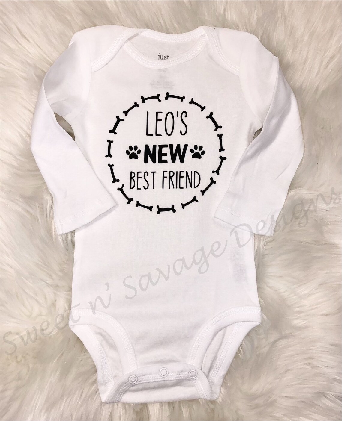 Personalized Dog Name Baby Onesie® New Best Friend Bodysuits Etsy