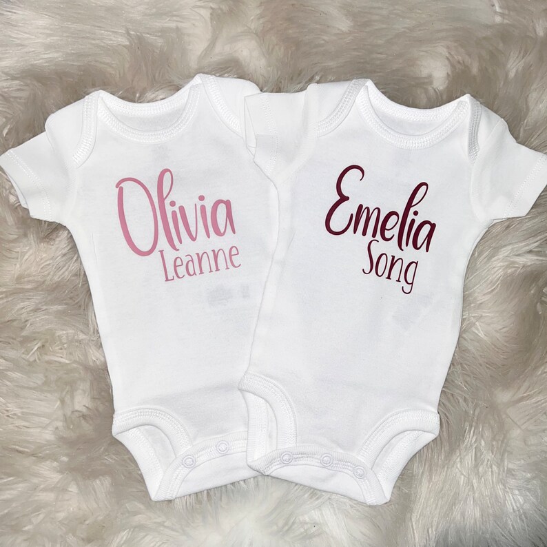 Baby Girl Custom Name Onesie® Personalized Baby Gifts Name Etsy