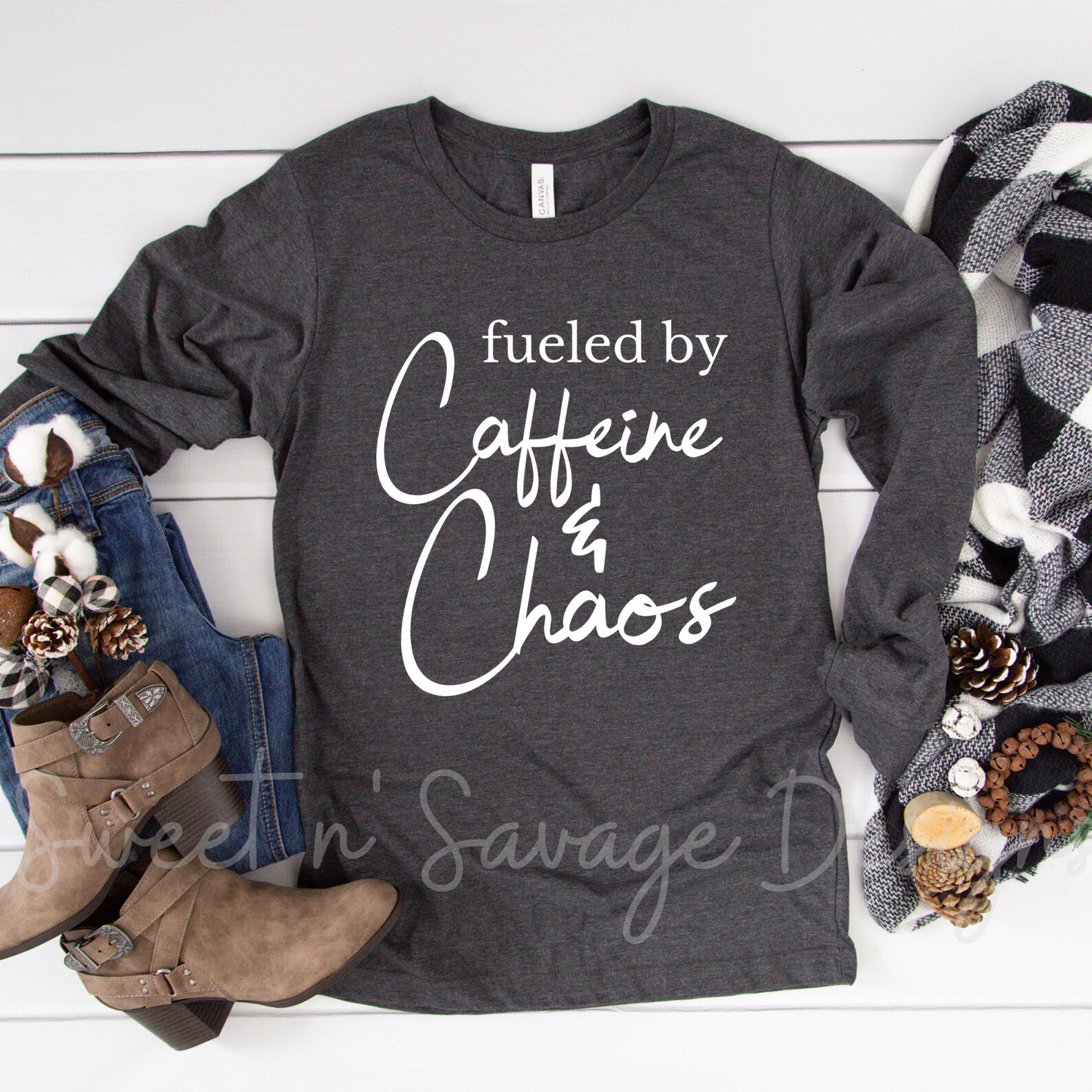 Caffeine and Chaos Shirt Fueled by Caffeine and Chaos Tshirt - Etsy