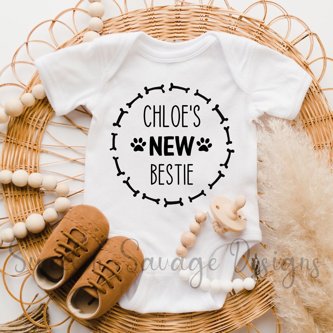 Personalized Dog Name Baby Onesie® New Best Friend Bodysuits Etsy