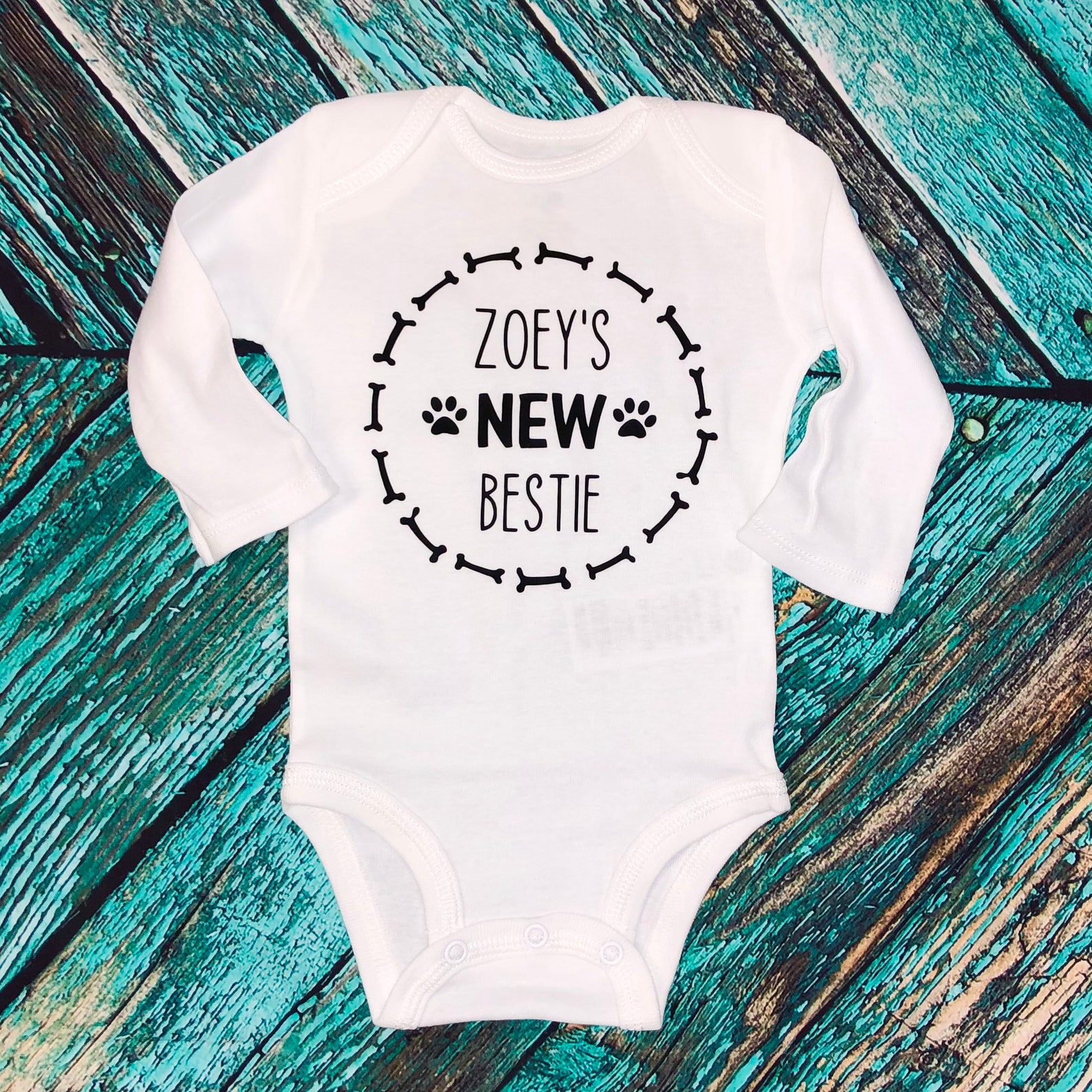 Personalized Dog Name Baby Onesie® New Best Friend Bodysuits Etsy