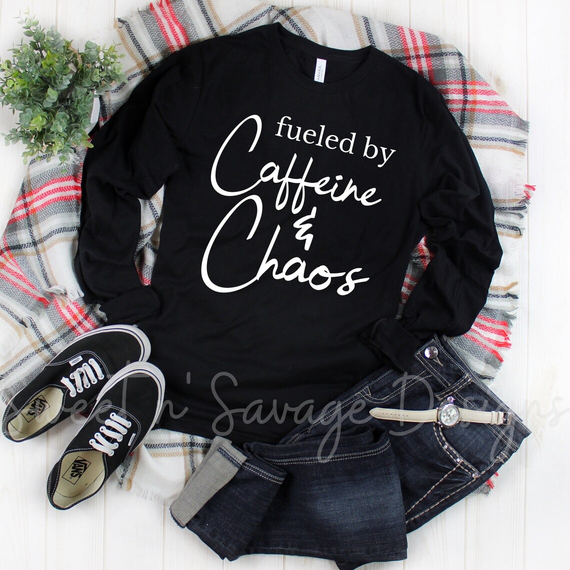 Caffeine and Chaos Shirt Fueled by Caffeine and Chaos Tshirt - Etsy