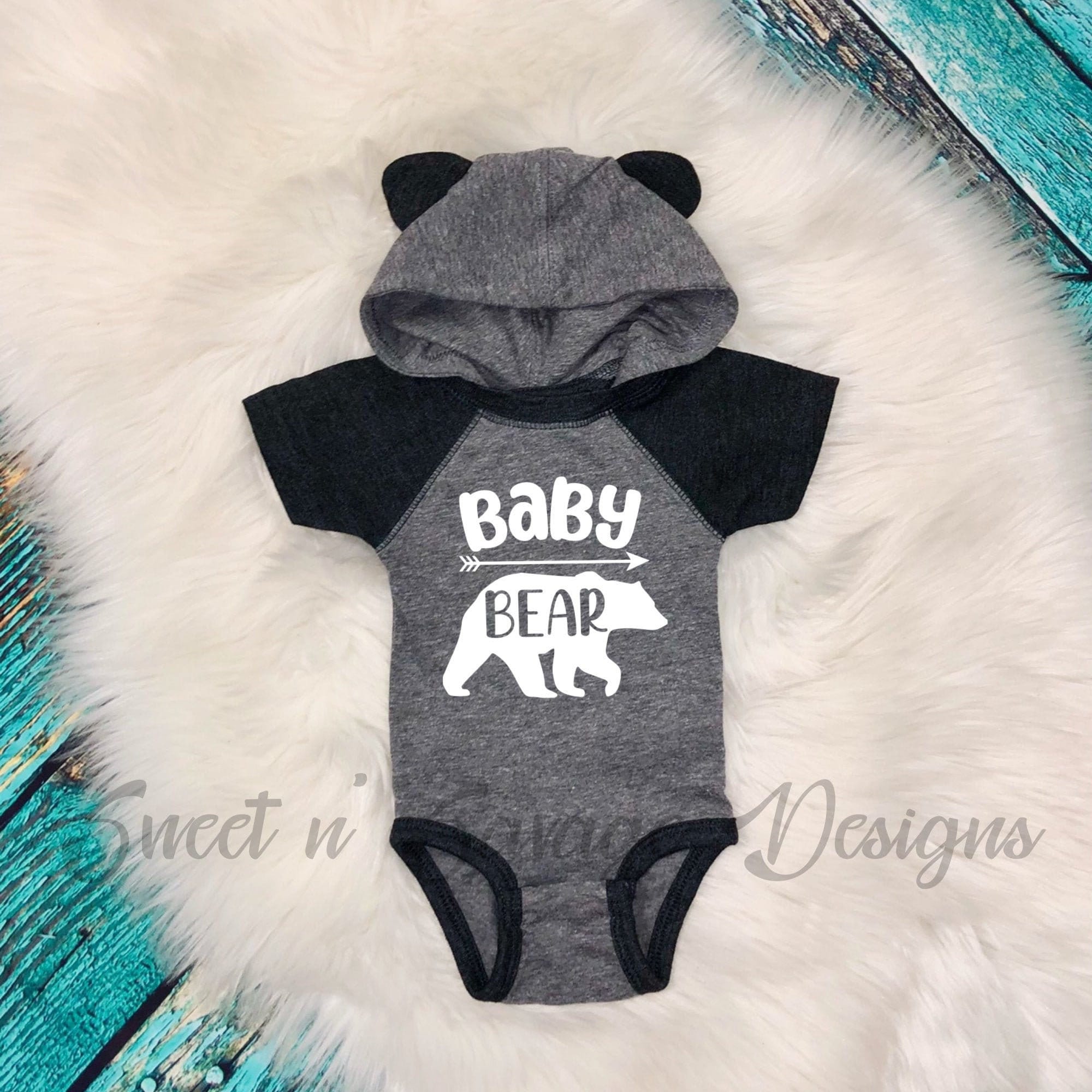 Baby bear onesie with ears hot sale