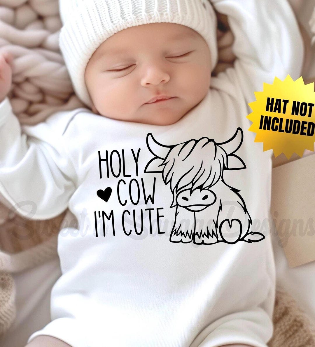Holy Cow I'm Cute Onesie® | Baby Shower Gift | Farm Theme Baby Gifts | Animal Infant Bodys
