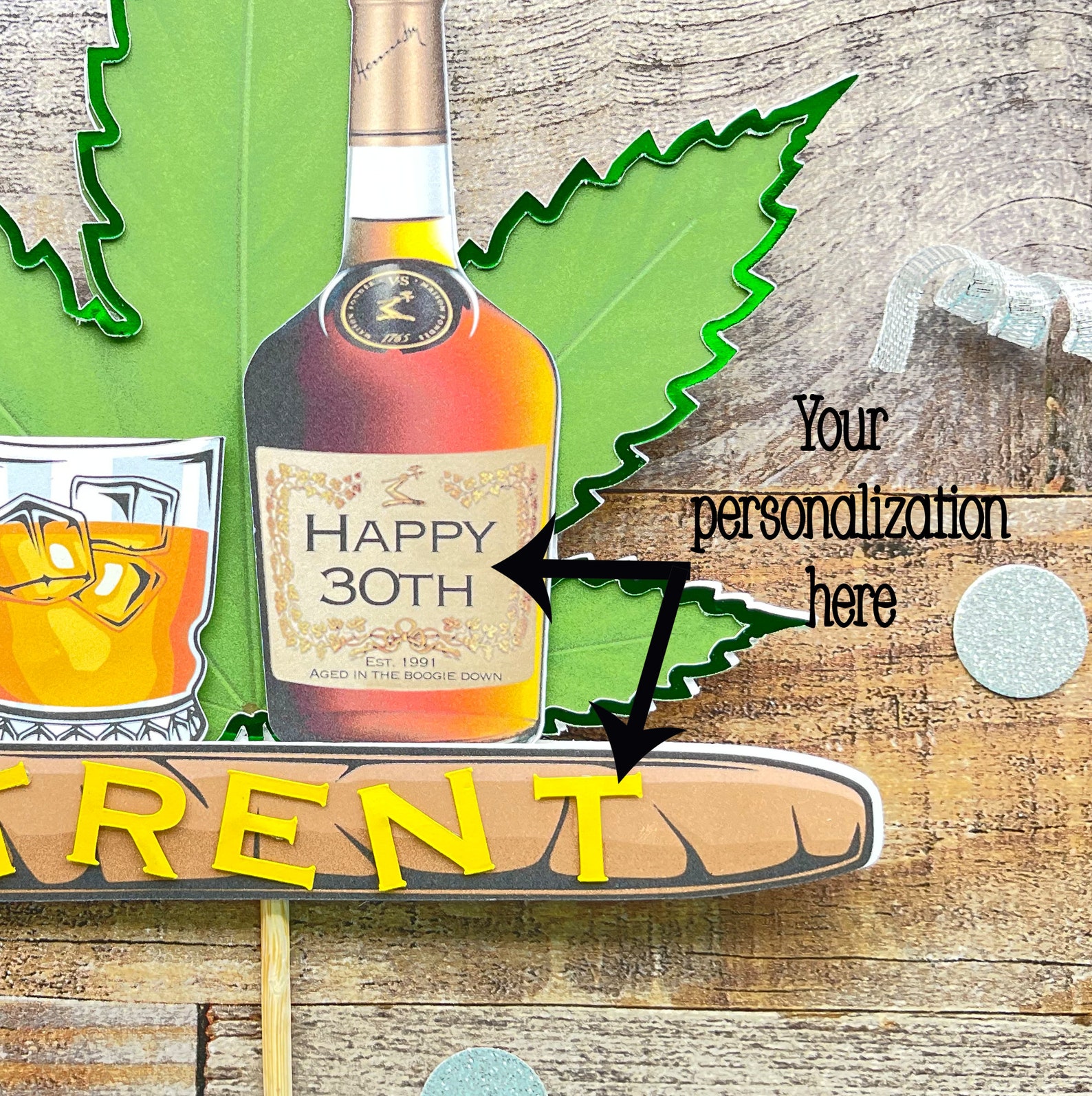 Cake Topper Birthday Personalized Hennessy / Blunt Cake Etsy