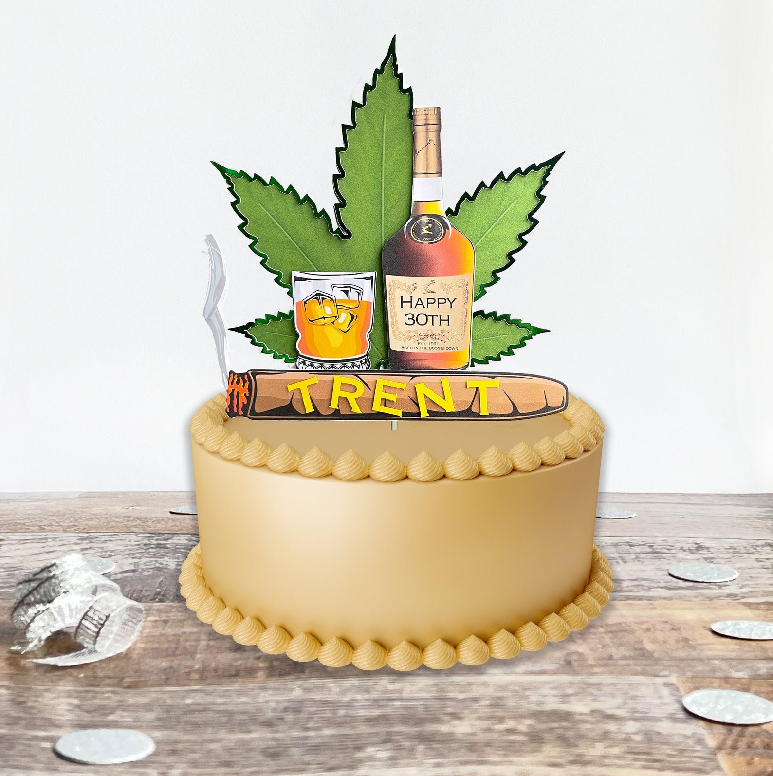Cake Topper Birthday Personalized Hennessy / Blunt Cake Etsy