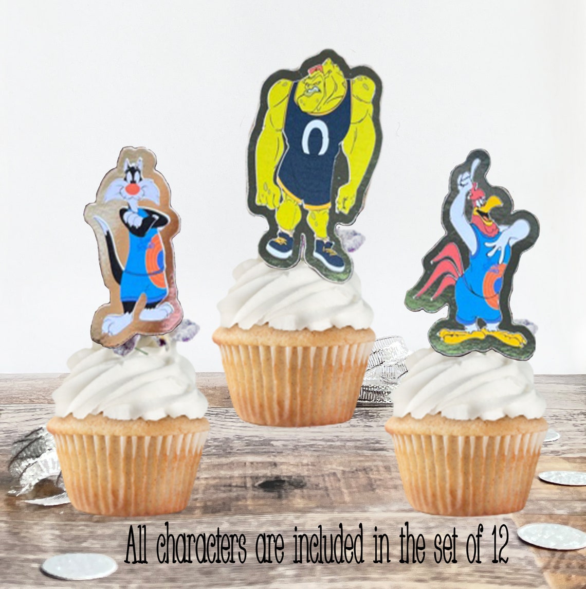Space Jam Cupcake Toppers Etsy Hong Kong