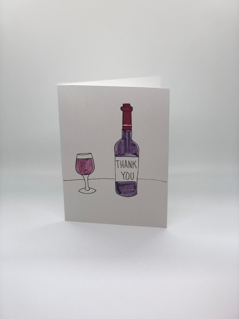 Wine Thank You Card - Etsy